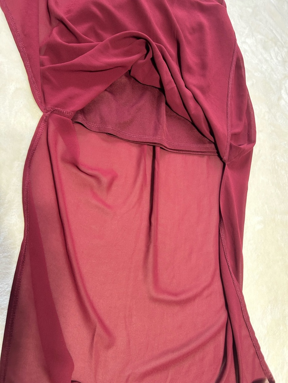 Women’s Burgundy Maxi Skirt with Side Slits - Picture 2 of 3